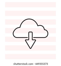 cloud download line icon