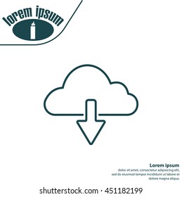 cloud download line icon