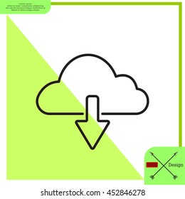 cloud download line icon