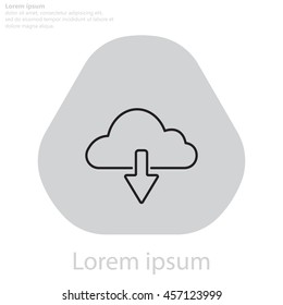 cloud download line icon