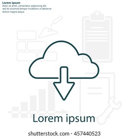 cloud download line icon