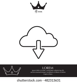 cloud download line icon
