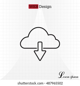 cloud download line icon
