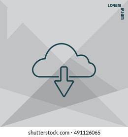 cloud download line icon