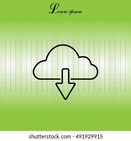 cloud download line icon