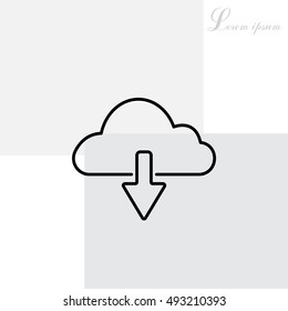 cloud download line icon