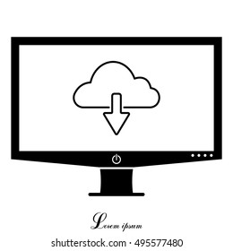 cloud download line icon