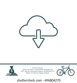cloud download line icon