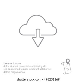 cloud download line icon