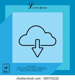 cloud download line icon