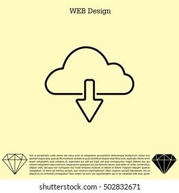 cloud download line icon