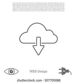 cloud download line icon