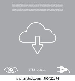 cloud download line icon