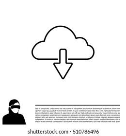 cloud download line icon