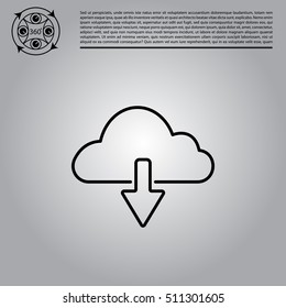 cloud download line icon