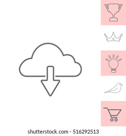 cloud download line icon