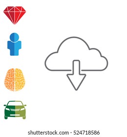 cloud download line icon
