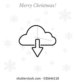 cloud download line icon