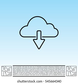 cloud download line icon