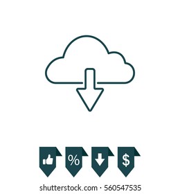 cloud download line icon