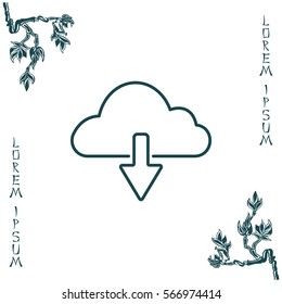 cloud download line icon