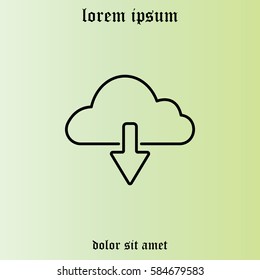 cloud download line icon