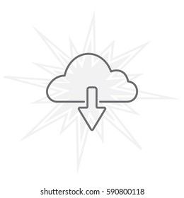 cloud download line icon