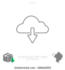 cloud download line icon