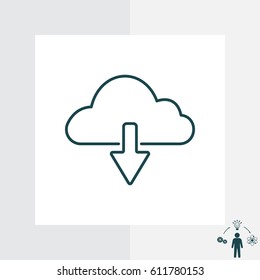 cloud download line icon