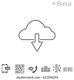 cloud download line icon