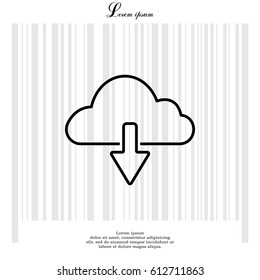 cloud download line icon