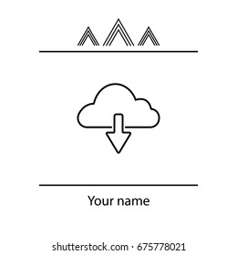 cloud download line icon