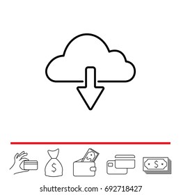 cloud download line icon