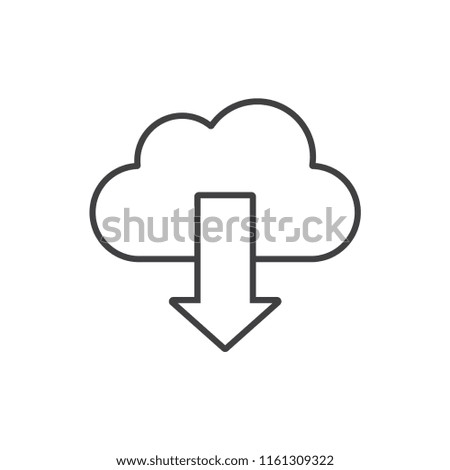 Cloud download line icon.