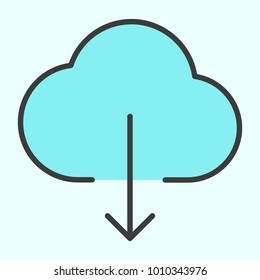 Cloud Download Line Icon.  96x96 for Web Graphics and Apps.  Simple Minimal Pictogram. Vector