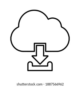 Cloud download line icon. outline design