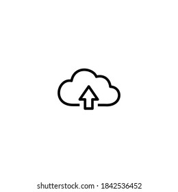vector de icono de la línea de descarga en la nube, vector de icono de la línea de carga en la nube