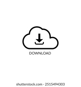 Cloud Download line icon vector. Cloud download symbol illustration