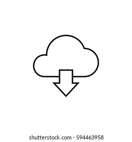 Cloud download line icon, web mobile application, download button, a linear pattern on a white background, eps 10.