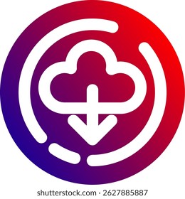 Cloud download Line vector Icon Design