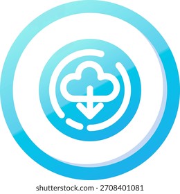 Cloud download Line vector Icon Design