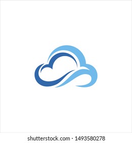 cloud download logo design concept