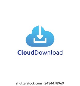 Cloud Download Logo Design einfach