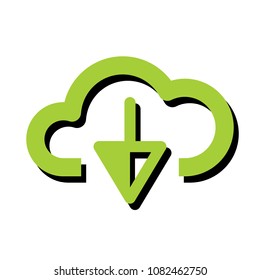 CLOUD DOWNLOAD LOGO FLAT ICON 