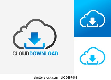 Cloud Download Logo Template Design Vector, Emblem, Design Concept, Creative Symbol, Icon
