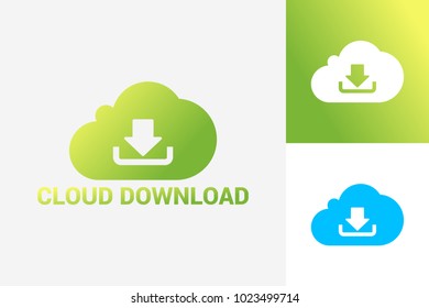 Cloud Download Logo Template Design Vector, Emblem, Design Concept, Creative Symbol, Icon