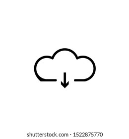 Cloud download. One of a set of linear web icons