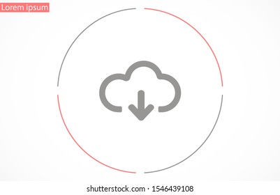 Cloud Download. One of a set of linear web icon.Cloud Download arrow in the cloud sign. Cloud Download storage icon- black background. download icon -