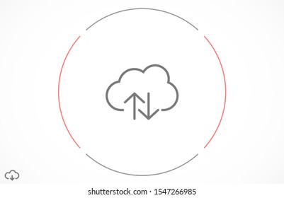 Cloud Download. One of a set of linear web icon.Cloud Download arrow in the cloud sign. Cloud Download storage icon- black background. download icon -