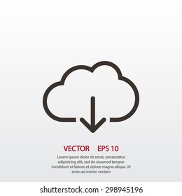 Cloud Download. One Of A Set Of Linear Web Icons